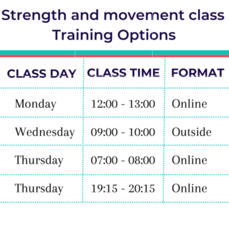 Class schedule