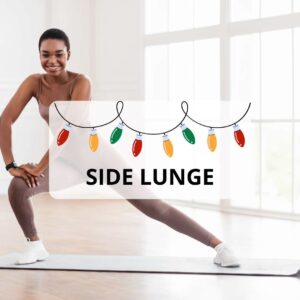 Text side lunge Picture of lady doing a side lunge