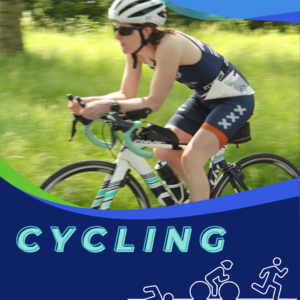 Image of me cycling on a bike in a triathlon