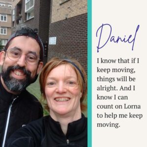 Photo of Daniel and Lorna with quote from text