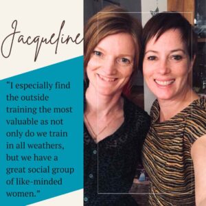 Image of Jacqueline and Lorna with quote from text