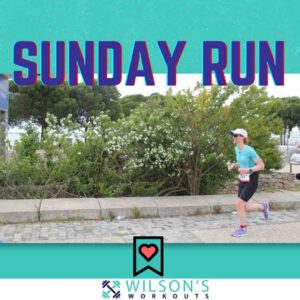 Wilson's Workouts: Images for SoMe/Newsletter - Wilson's Workouts Sunday Run Text: Sunday Run, Photo: Lorna running